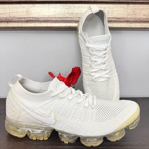 Nike Shoes Men Sz 11 Air VaporMax Flyknit 2 White Pure Platinum Running Sneaker